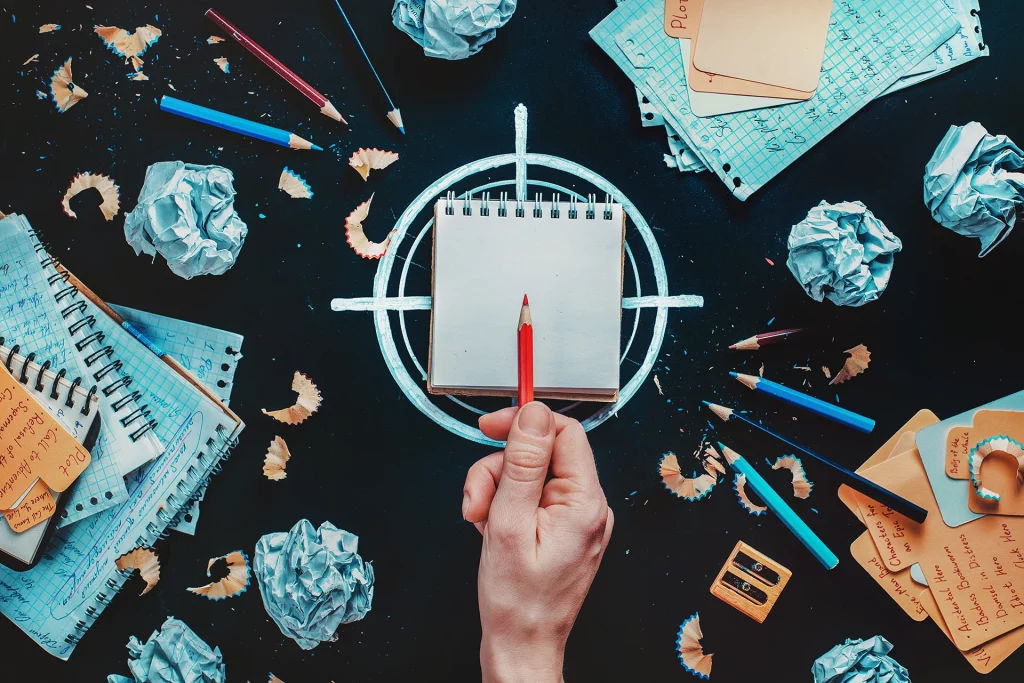 établissement d'une stratégie sur un calepin